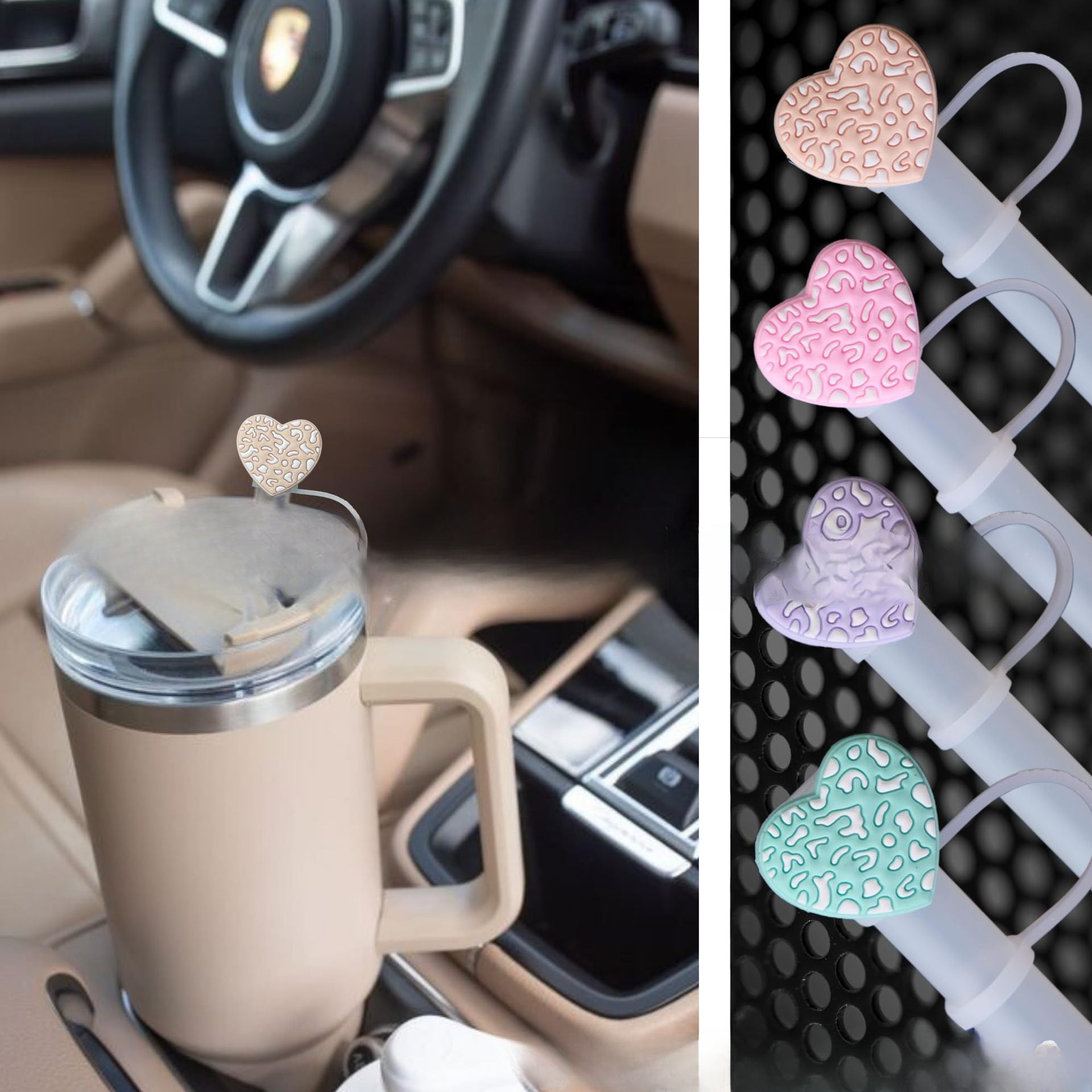 Wholesale Cute Cartoon Dust Cover Leopard Print Water Cup Accessories